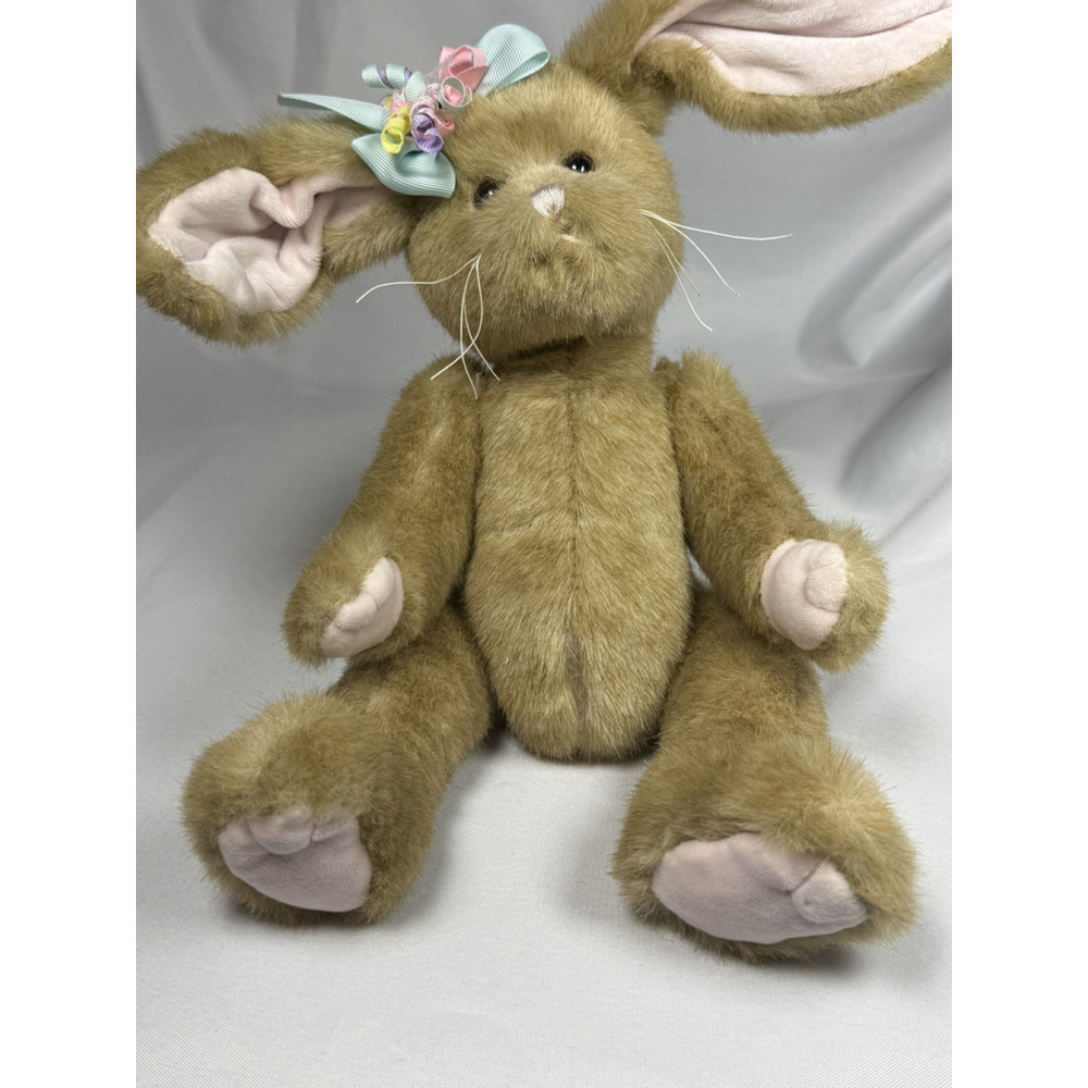 Bearington Collection Easter Bunny Rabbit Hare Stuffed Plush Jointed Bow 15” EUC - Picture 5 of 8